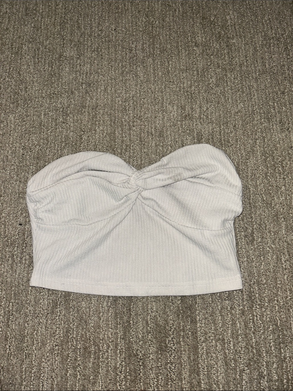 Women’s White Twist-Front Strapless Tube Top